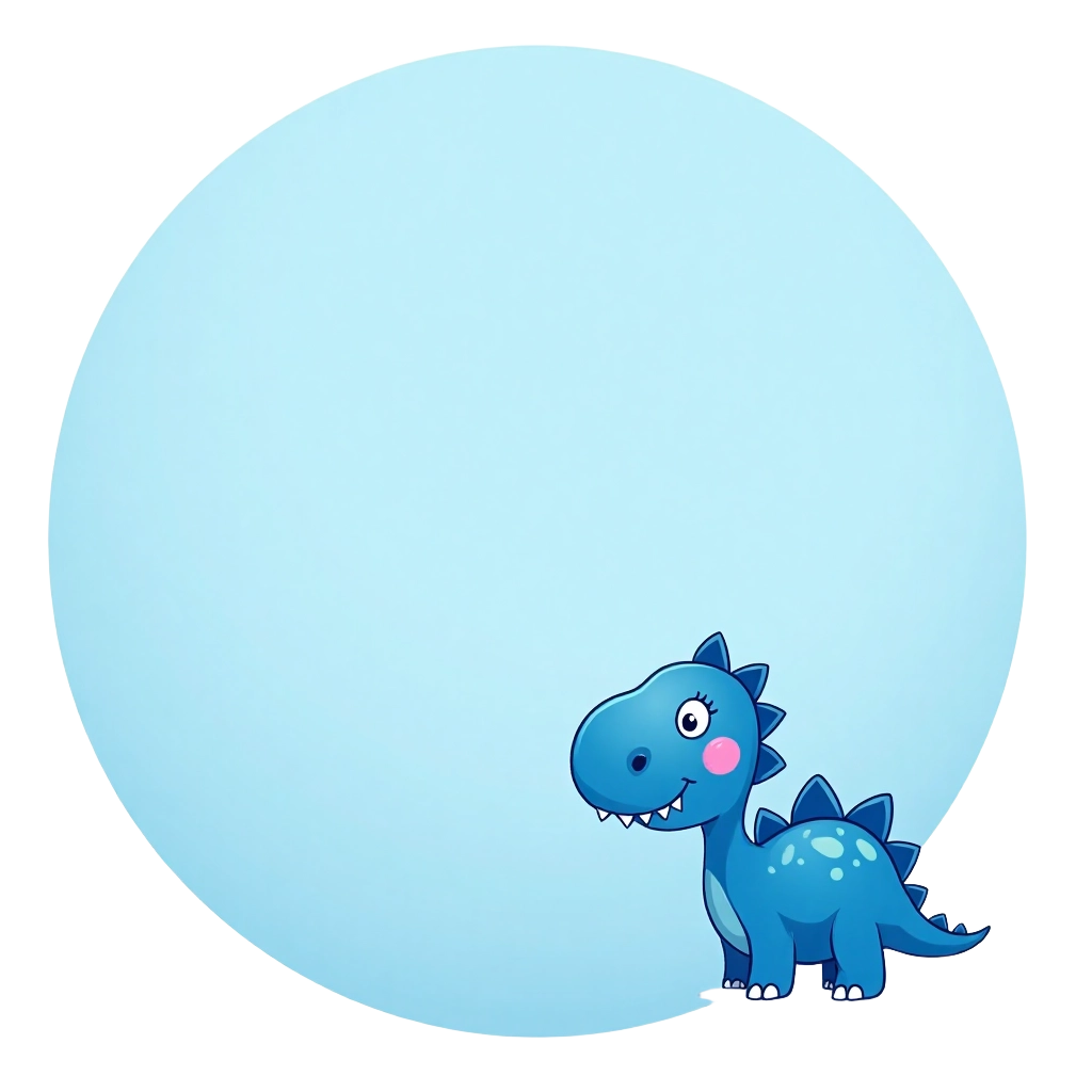 Cute Dinosaur and Moon